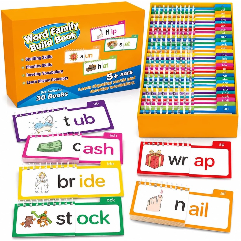 Kids Education Rhymes - Tarjetas didácticas de fonética, 30 libros