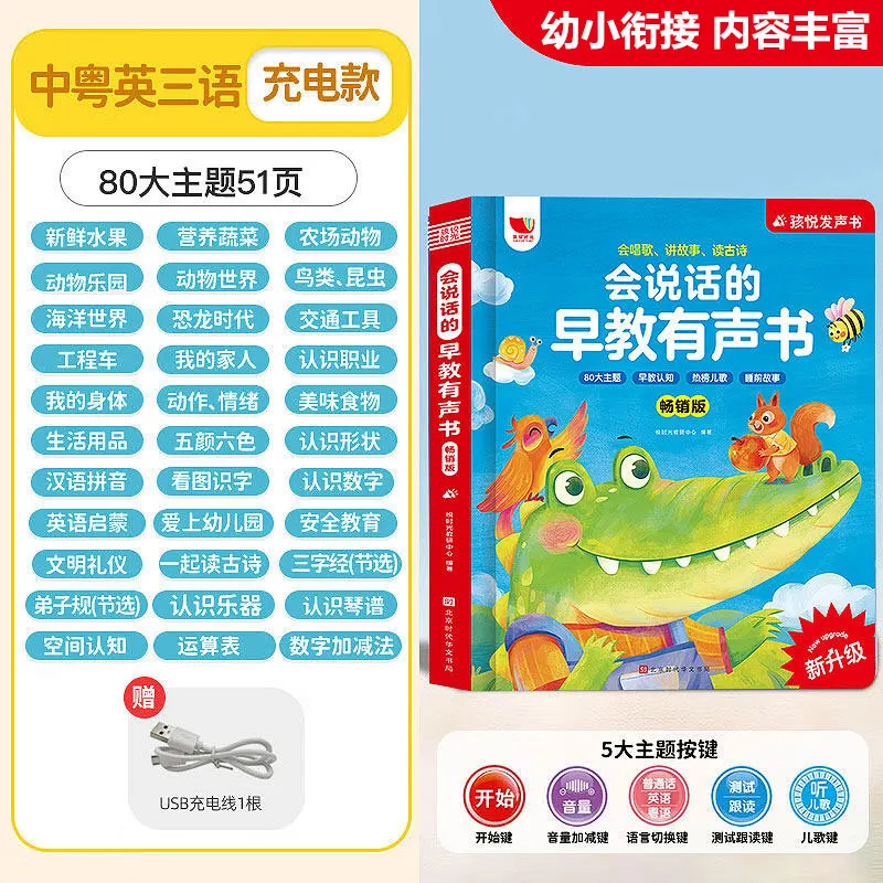 Libro interactivo con sonidos  - Kids Education Rhymes reseña y precio